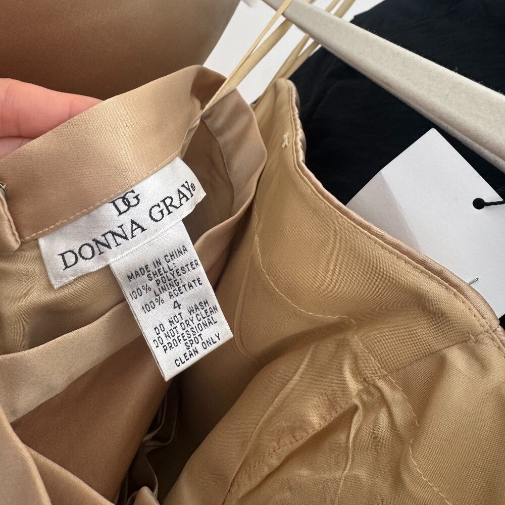 Tan 2 Piece Dress - Prom or Bridesmaid Dress Size 4 - Picture 2 of 6